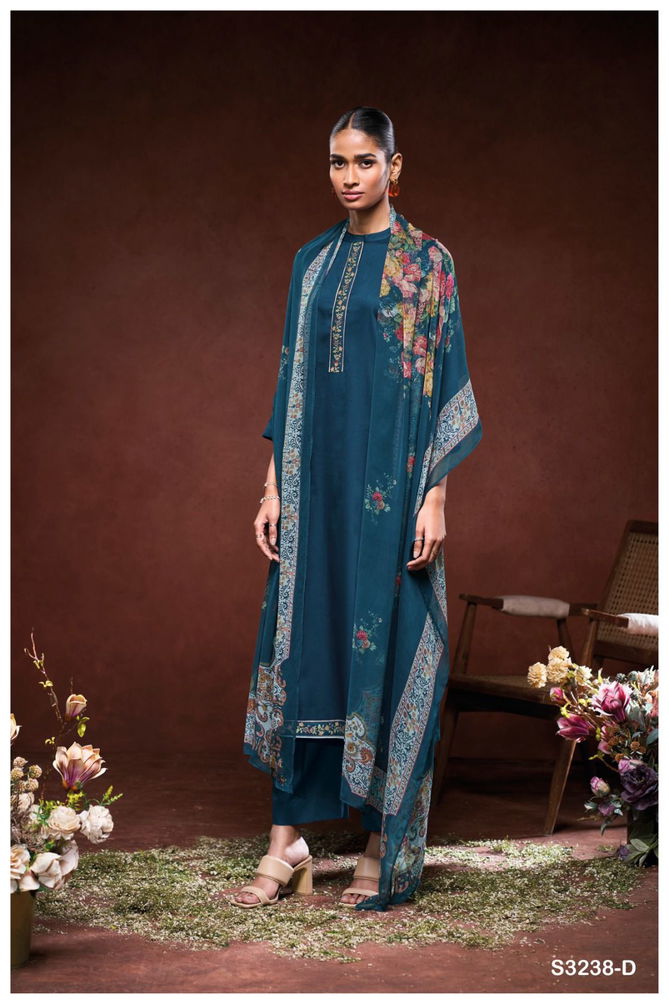 Mikenna 3238 By Ganga Cotton Silk Printed Dress Material Orders In India